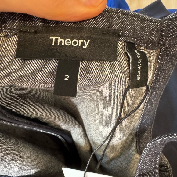 THEORY Crip Denim Square Neck Pinafore Dress in Indigo Size 2 NWT - Picture 10 of 11
